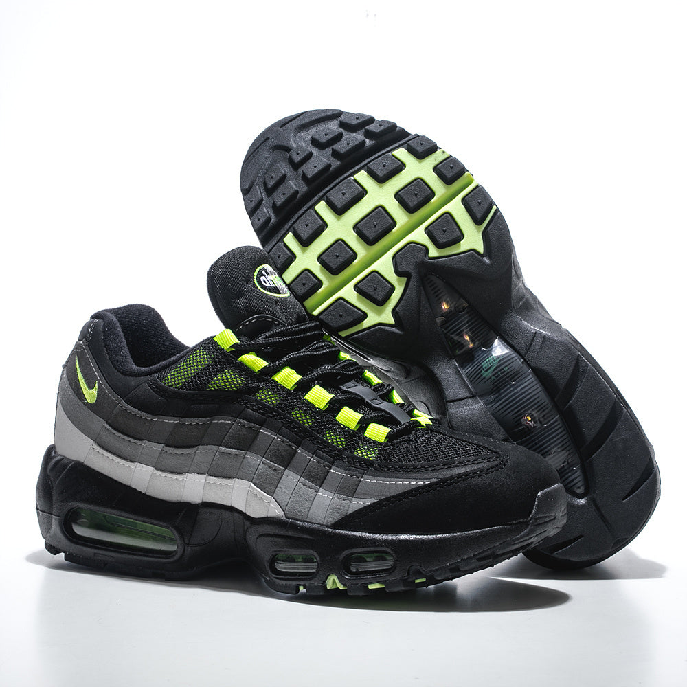Black & Grey Sneakers with Neon Green Accents
