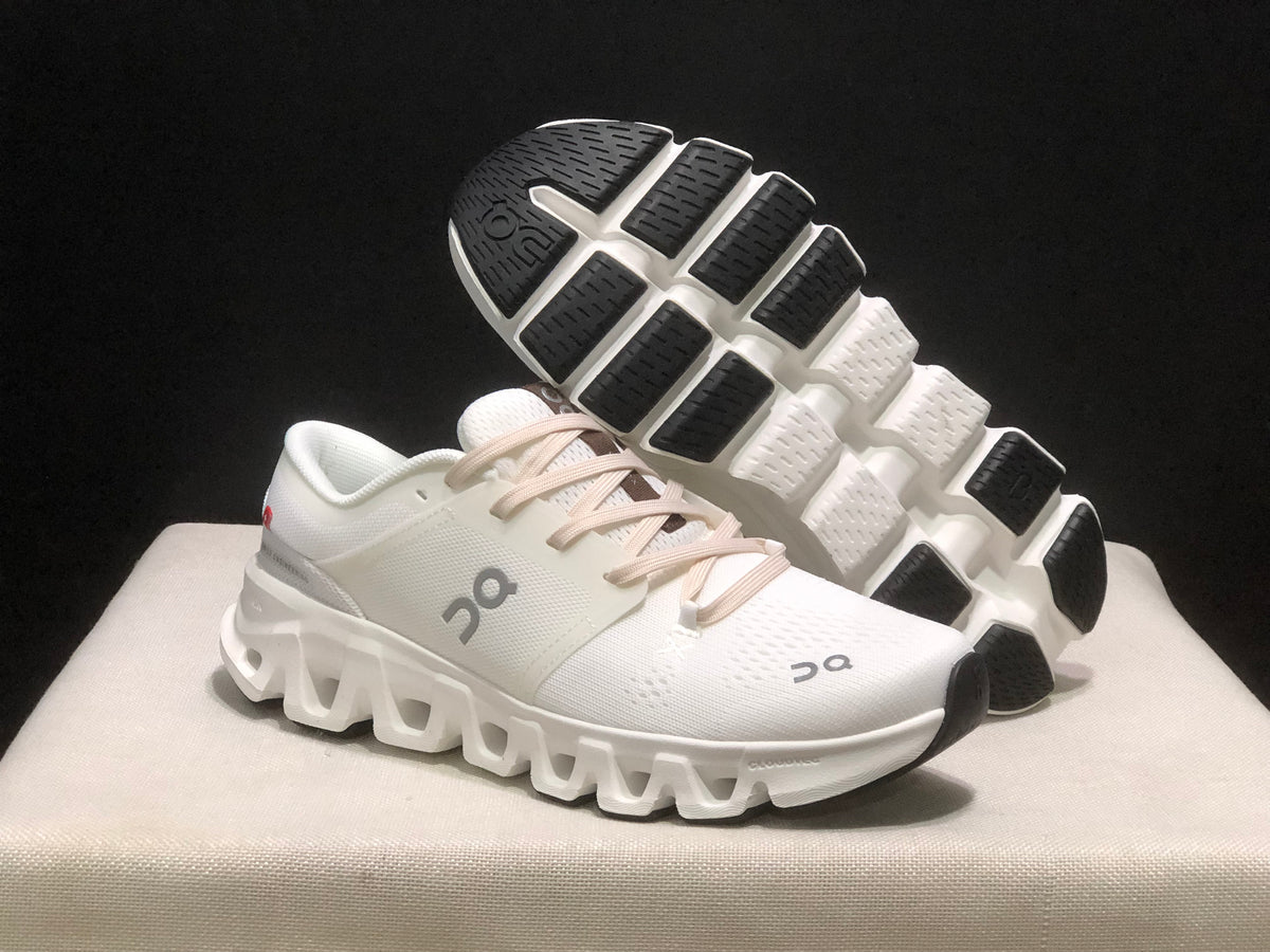 On White Sneakers with Sculpted Sole