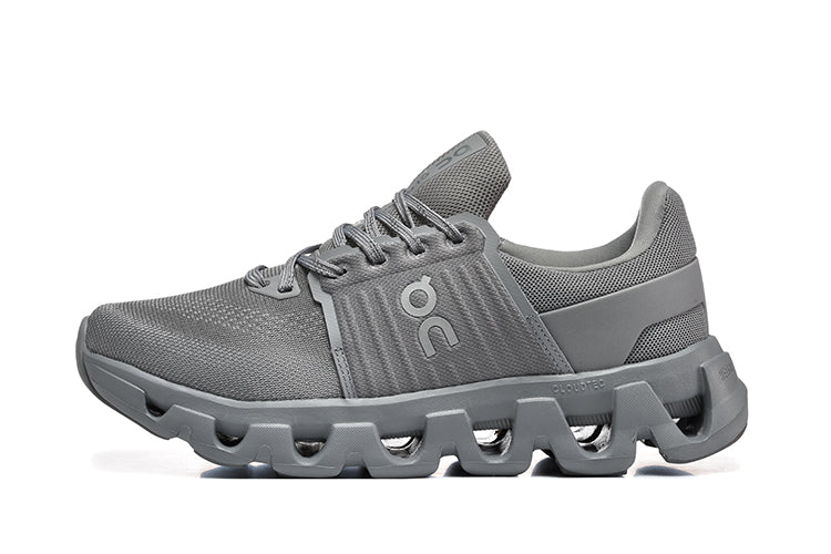 On Gray Mesh Running Sneakers