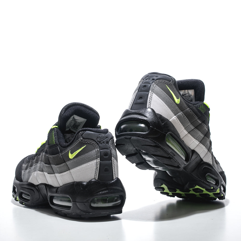 Black & Grey Sneakers with Neon Green Accents