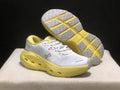 Cloudrunner 3 Max White Mesh Lace-Up Running Shoes with Yellow Sole
