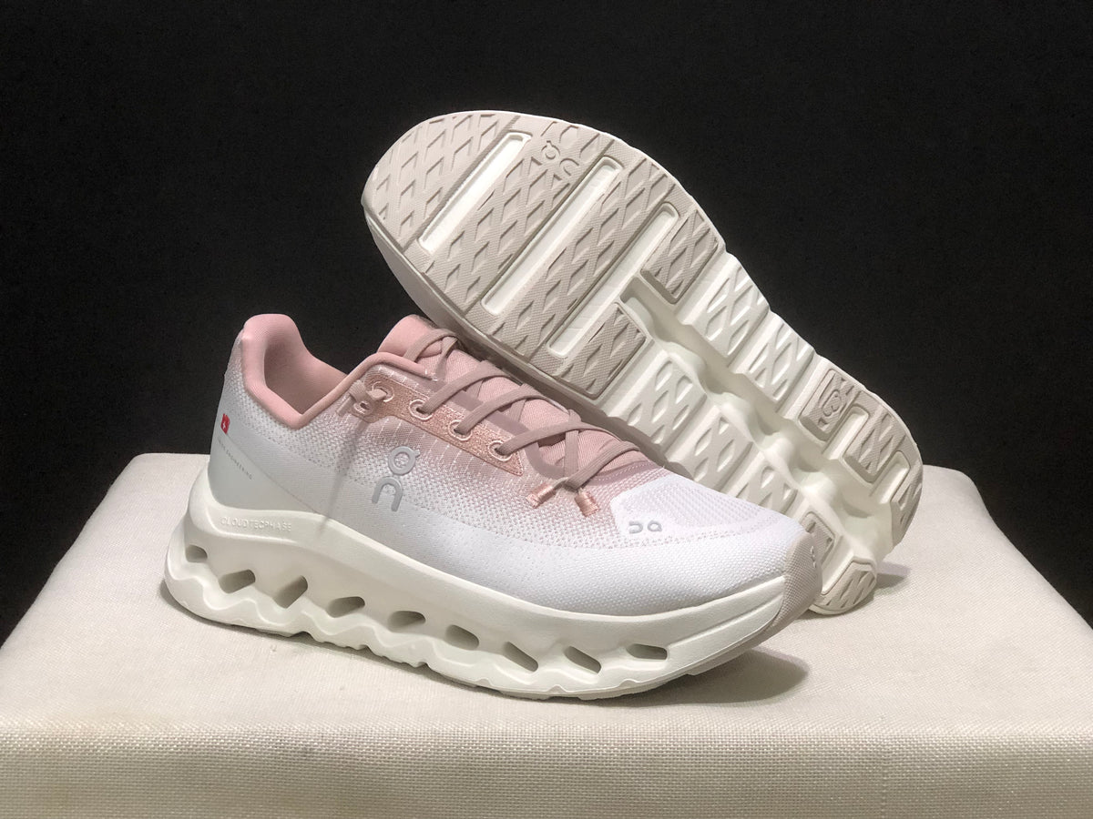 On CloudTec Running Sneakers - Blush Pink & White