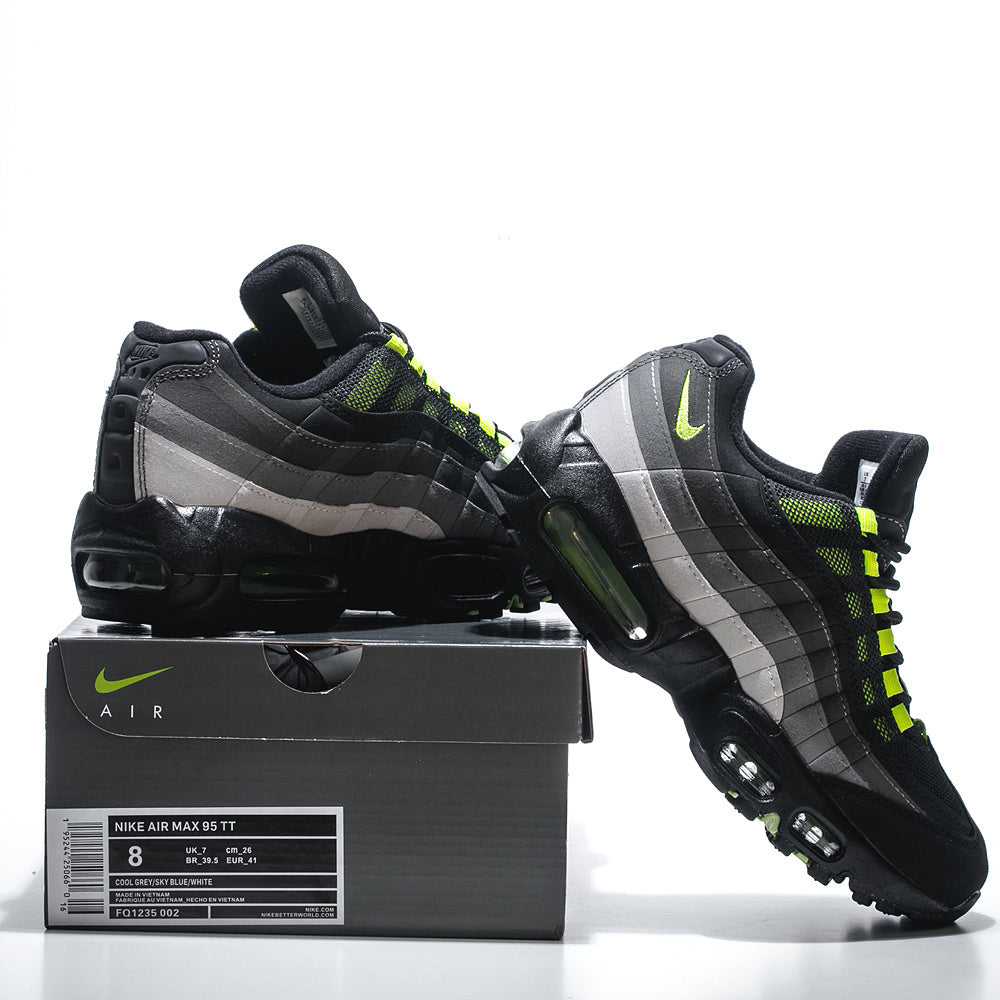 Black & Grey Sneakers with Neon Green Accents